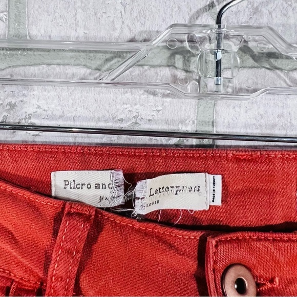 Anthropologie Pilcro Orange High Rise Bootcut Raw Hem Jeans Size 26 - Picture 7 of 9